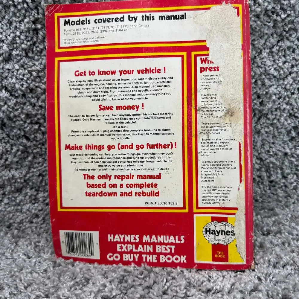 Haynes Porsche 911 Owners Workshop Manual 1965-1985